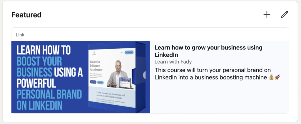 Linkedin Featured section