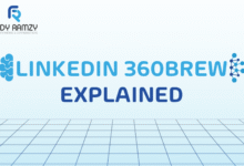 LinkedIn 360Brew cover image showing an AI neural network on a blue LinkedIn-style background with the title ‘LinkedIn 360Brew Explained’.