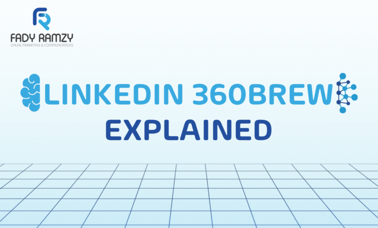 LinkedIn 360Brew cover image showing an AI neural network on a blue LinkedIn-style background with the title ‘LinkedIn 360Brew Explained’.