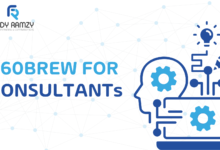 Consultant standing in front of LinkedIn analytics illustrating the 360Brew algorithm advantage