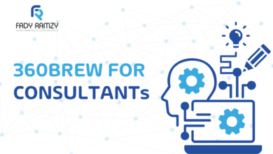 Consultant standing in front of LinkedIn analytics illustrating the 360Brew algorithm advantage