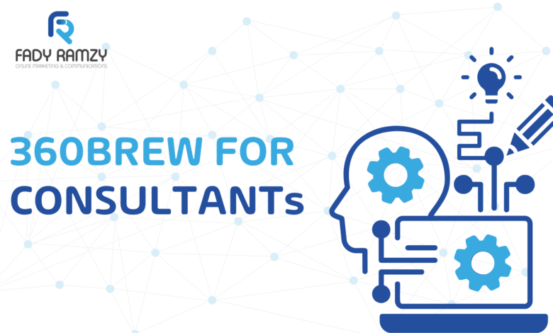 Consultant standing in front of LinkedIn analytics illustrating the 360Brew algorithm advantage